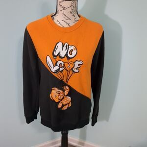 Retro Label Men’s medium Embroidered No Love Crewneck Sweatshirt